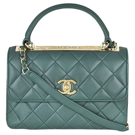 green chanel flap bag.